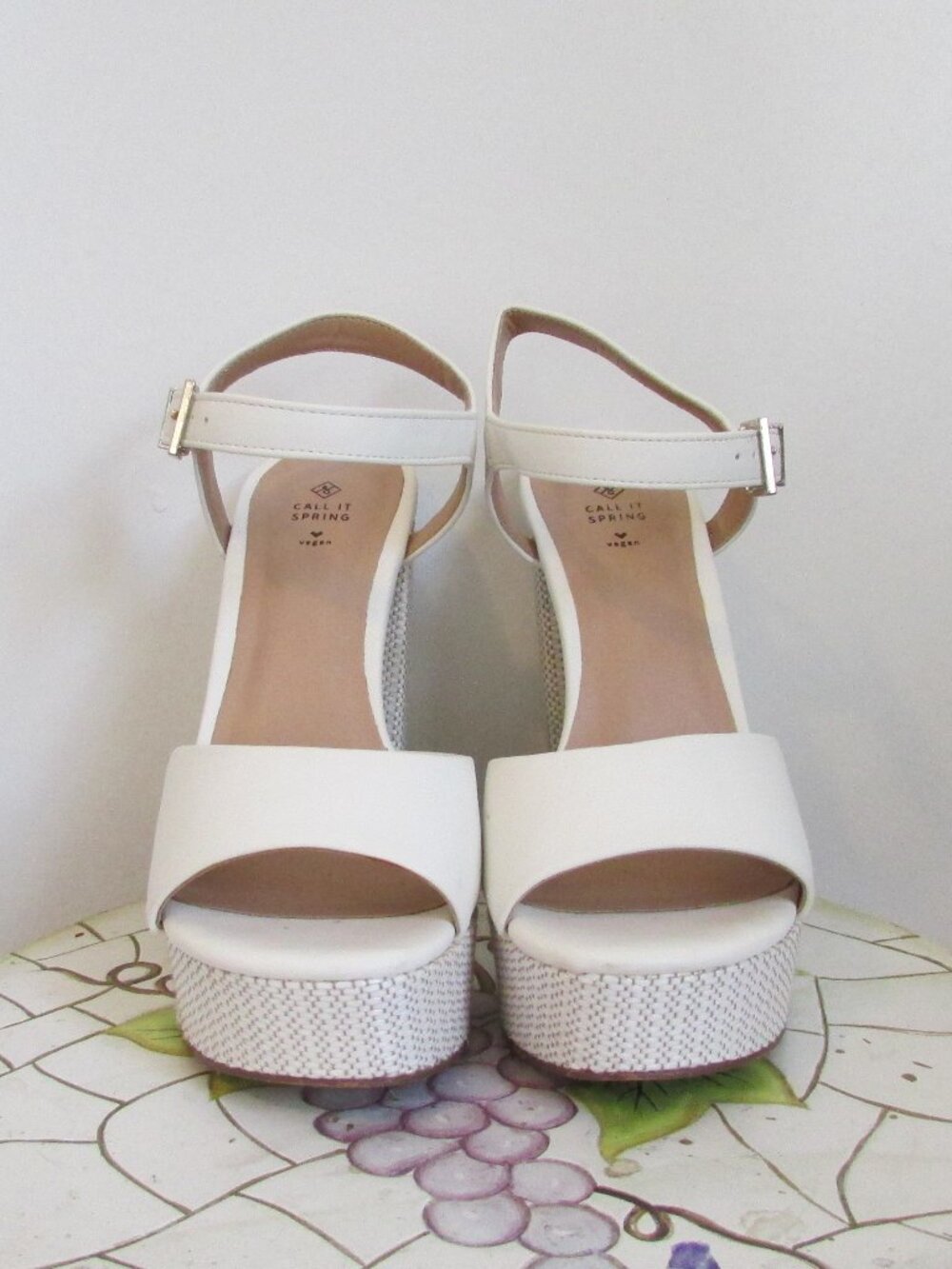 Call it Spring White Block Sandals